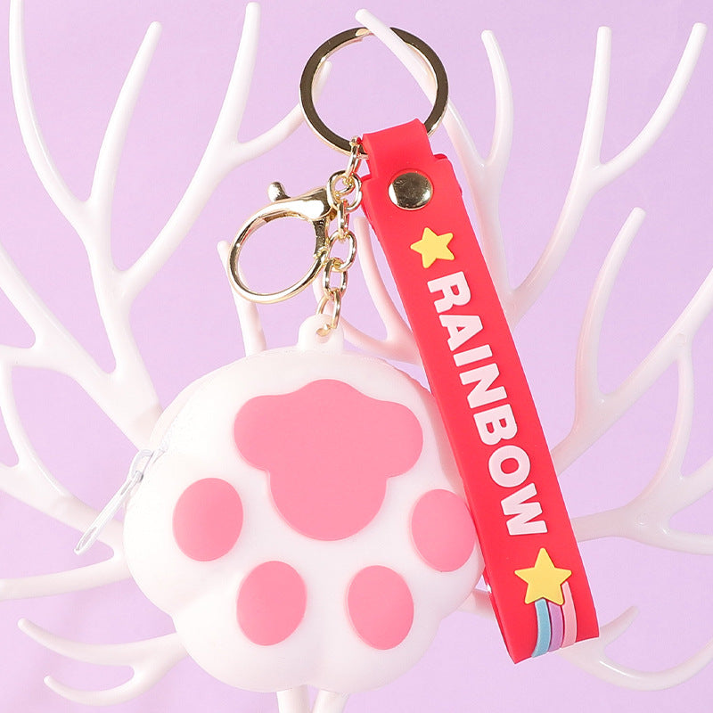 Llavero de monedera de monedas de monedas de gato de silicona de silicona al por mayor